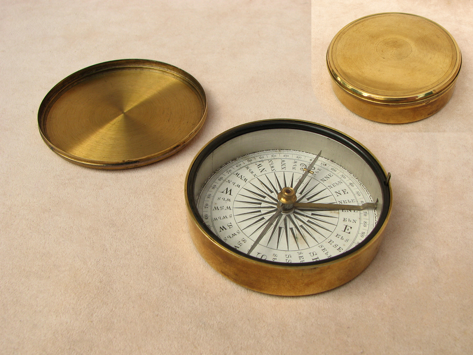 Victorian brass cased explorers style pocket compass by Francis Barker & Son